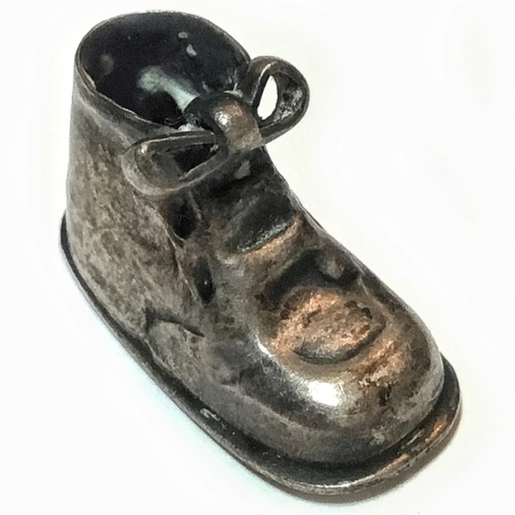 Old Sterling Silver Baby Shoe Charm - Picture 1 of 2